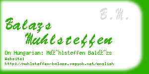 balazs muhlsteffen business card